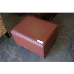 BROWN LEATHER FOOTSTOOL