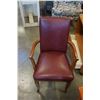 Image 2 : RED LEATHER ARM CHAIR