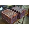Image 1 : 2 WICKER LIDDED BASKETS