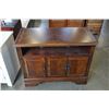 Image 1 : ASHLEY FLOOR MODEL 3 DOOR DARK MAHOGANY FINISH TV CABINET, RETAIL $699