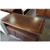 Image 3 : ASHLEY FLOOR MODEL 3 DOOR DARK MAHOGANY FINISH TV CABINET, RETAIL $699
