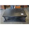 Image 1 : ASHLEY FLOOR MODEL RUSTIC BLACK FINISH 40X55 INCH COFFEE TABLE, RETAIL $1199