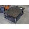 Image 2 : ASHLEY FLOOR MODEL RUSTIC BLACK FINISH 40X55 INCH COFFEE TABLE, RETAIL $1199