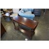 Image 1 : ASHLEY FLOOR MODEL DARK MAHOGANY FINISH SOFA TABLE RETAIL $599