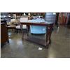 Image 2 : ASHLEY FLOOR MODEL DARK MAHOGANY FINISH SOFA TABLE RETAIL $599