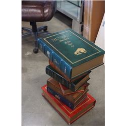 DECORATIVE STACK OF BOOKS END TABLE W/ 1 DRAWER