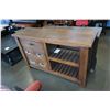 Image 1 : ASHLEY FLOOR MODEL RUSTIC RECLAIMED LOOK 3 DRAWER OPEN SERVING CABINET, RETAIL $1649