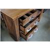 Image 3 : ASHLEY FLOOR MODEL RUSTIC RECLAIMED LOOK 3 DRAWER OPEN SERVING CABINET, RETAIL $1649