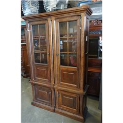 ASHLEY FLOOR MODEL 2 PIECE ILLUMINATED GLASS DOOR DISPLAY PIER UNIT, RETAIL $2749