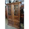 Image 1 : ASHLEY FLOOR MODEL 2 PIECE ILLUMINATED GLASS DOOR DISPLAY PIER UNIT, RETAIL $2749