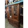 Image 2 : ASHLEY FLOOR MODEL 2 PIECE ILLUMINATED GLASS DOOR DISPLAY PIER UNIT, RETAIL $2749