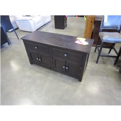 NEW SOLID BIRCH SHAKER MEDIA STAND, WITH 2 DRAWERS AND 2 WOOD PANEL DOORS, HICKORY STAIN, DOVETAILED