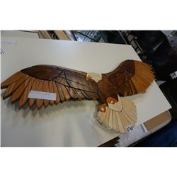CARVED WOOD EAGLE WALL ART