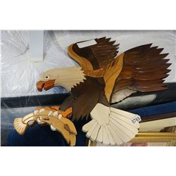 CARVED WOOD EAGLE WALL ART