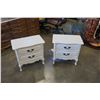 Image 1 : PAIR OF WHITE FRENCH PROVINCIAL 2 DRAWER NIGHT STANDS