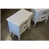 Image 2 : PAIR OF WHITE FRENCH PROVINCIAL 2 DRAWER NIGHT STANDS