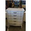 Image 1 : WHITE 5 DRAWER FRENCH PROVINCIAL HIGHBOY