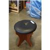 Image 1 : MID CENTURY TEAK AND LEATHER STOOL