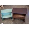 Image 2 : RUSTIC 1 DRAWER END TABLE AND PAINTED STOOL