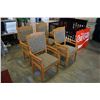 Image 1 : SET OF 4 WOODEN DINING CHAIRS W/ VINE MOTIF CUSHIONS