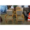 Image 2 : SET OF 4 WOODEN DINING CHAIRS W/ VINE MOTIF CUSHIONS