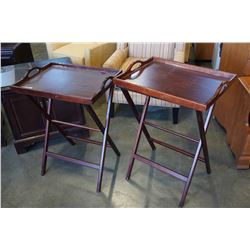 2 BUTLER TRAYS ON STANDS