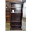 Image 2 : ASHLEY FLOOR MODEL DARK MAHOGANY FINISH OPEN 6 FOOT BOOKSHELF, RETAIL $399