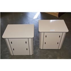 PAIR OF MODERN NIGHTSTANDS W/ BLACK TRIM