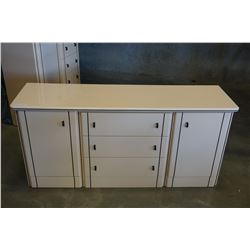 MODERN LOWBOY DRESSER W/ BLACK TRIM