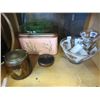 Image 2 : LOT OF GLASSWARE, URANIUM GLASS BOWL, ANTIQUE BISCUIT BARREL, LIDDED DISH