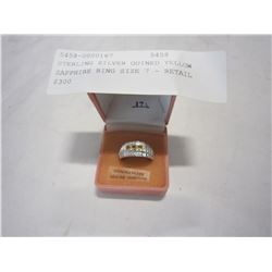 STERLING SILVER GUINED YELLOW SAPPHIRE RING SIZE 7 - RETAIL $300