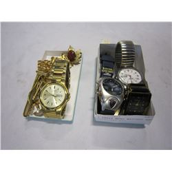 2 TRAYS MENS WATCHES AND CUFFLINKS ETC