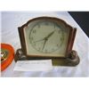 Image 2 : VINTAGE BRASS CLOCK AND STONE GLOBE