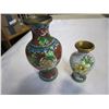 Image 3 : 2 CLOISONNE VASES AND BIRD
