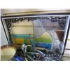 Image 3 : LOT OF LEADED GLASS, METAL BIKE, AND DISPLAY CASE