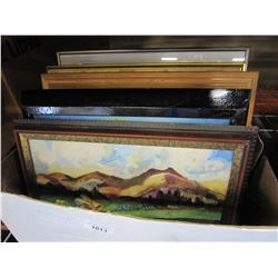 SMALL BOX OF PAINTINGS
