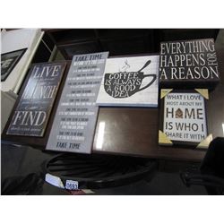 LOT OF INSPIRATIONAL WALL HANGING SIGNS