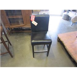 NEW 24" BLACK LEATHER COUNTER STOOL - WHOLESALE PRICE $175, CURRENT RETAIL $269