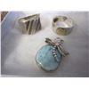 Image 2 : LOT OS 2 STERLING RINGS & DRAGONFLY PENDANT