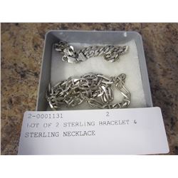 LOT OF 2 STERLING BRACELET & STERLING NECKLACE