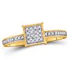 Image 1 : 0.10 CTW Diamond Square Cluster Ring 10KT Yellow Gold - REF-11N2F