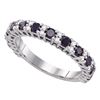 Image 1 : 1.05 CTW Black Color Diamond Wedding Ring 10KT White Gold - REF-26M9H