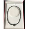 Image 1 : MARQUISE CUT MIDNIGHT STAR NECKLACE DIAMOND W/ BLUE SAPPHIRES (925 STERLING SILVER)
