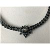 Image 2 : MARQUISE CUT MIDNIGHT STAR NECKLACE DIAMOND W/ BLUE SAPPHIRES (925 STERLING SILVER)