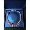 Image 1 : TOP BLOOD RED OVAL CABOCHON THE ROUGE SACRE RUBY TENNIS NECKLACE (925 FINE SILVER)