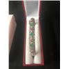 Image 2 : TOP RICH GREEN OVAL CUT EMERALD RUBY SAPPHIRE SILVER BANGLE (925 STERLING SILVER)