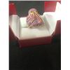 Image 2 : TOP RICH RED PINK ROUND CUT RUBY KRAKEN RING (925 STERLING SILVER) *SIZE 9*