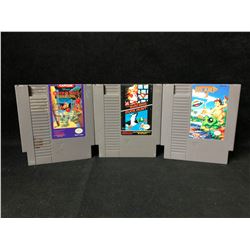 NINTENDO VIDEO GAME LOT (ISLAND 3/ MARIO BROS-DUCK HUNT/ CHIP N DALE)