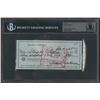 Image 1 : VINCE LOMBARDI SIGNED BANK CHEQUE (BECKETT GRADING) AUTHENTIC AUTOGRAPH
