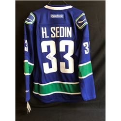 HENRIK SEDIN SIGNED REEBOK CANUCKS HOCKEY JERSEY